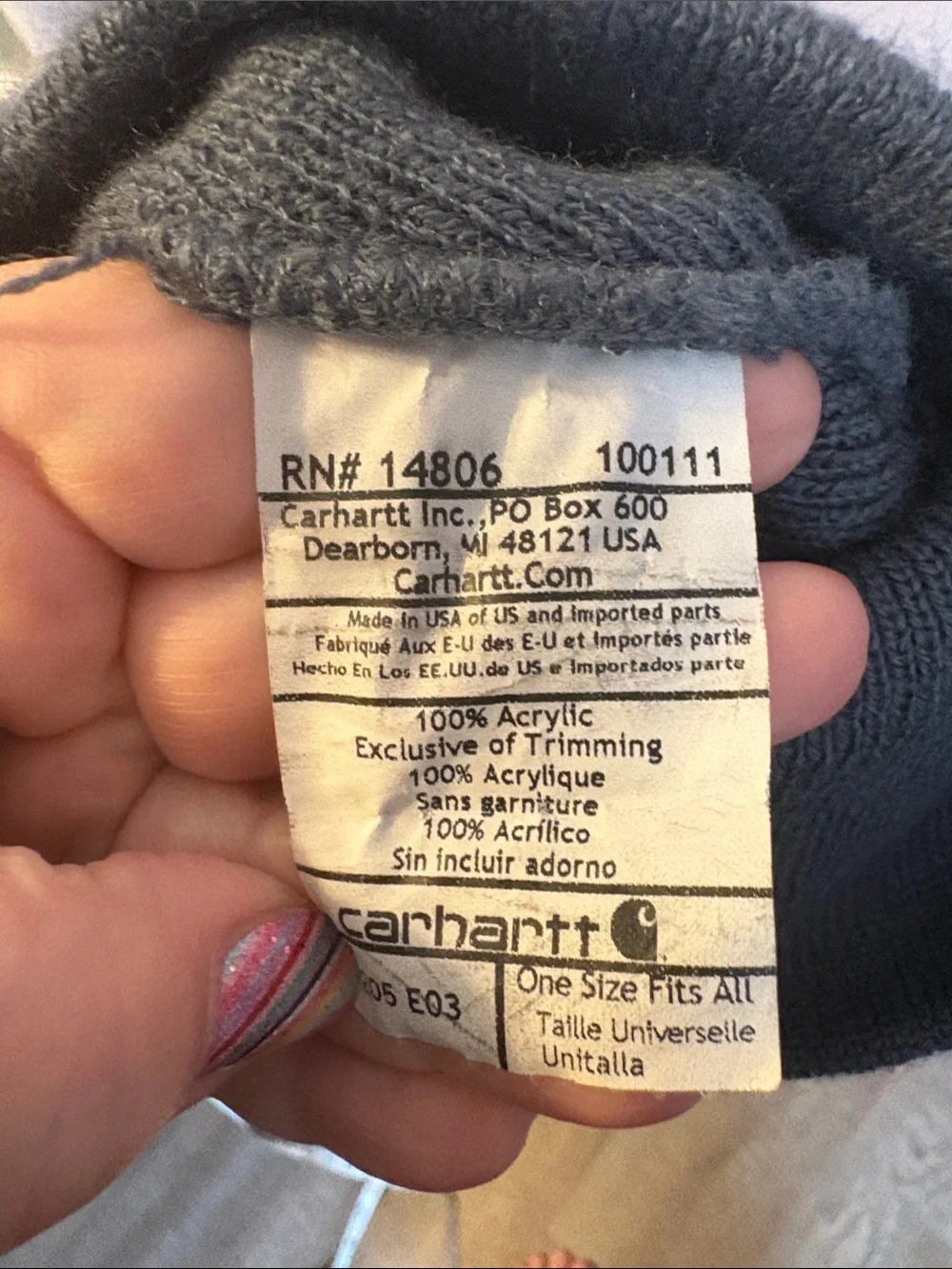 Carhartt Magnesium Gray Short Knit Beanie Hat Cap A205 e03